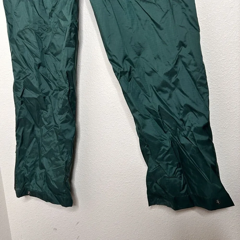 VTG 90s Helly Hansen Packable Nylon Green Side Zip Outdoor Wind Pants XL EUC